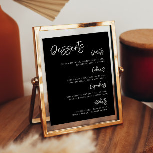 Contemporary modern black Wedding Dessert Bar sign