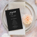 Contemporary modern black wedding double sided programme<br><div class="desc">A bold and trendy typography for your wedding stationery,  simple yet elegant with a black and white theme. Fully customisable: you can change the colours of the font and background if needed.</div>