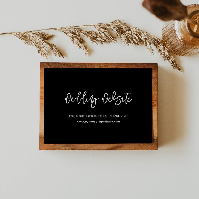 Contemporary modern black wedding website enclosure card (Creator Uploaded)