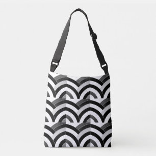 contemporary modern black/white chevrons crossbody bag