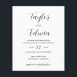 Contemporary Modern Budget Wedding Invitation<br><div class="desc">Contemporary black and white budget wedding invitation featuring a simple and minimalist layout with your names in an elegant calligraphy script and your wedding details below in a modern format.</div>