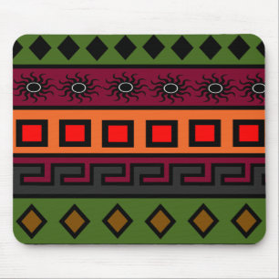 Contemporary Modern coloured African pattern Mouse Pad