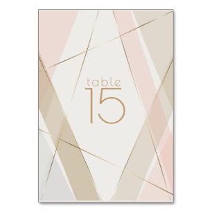 Contemporary Modern Geometric Stripes Blush Sand Table Number