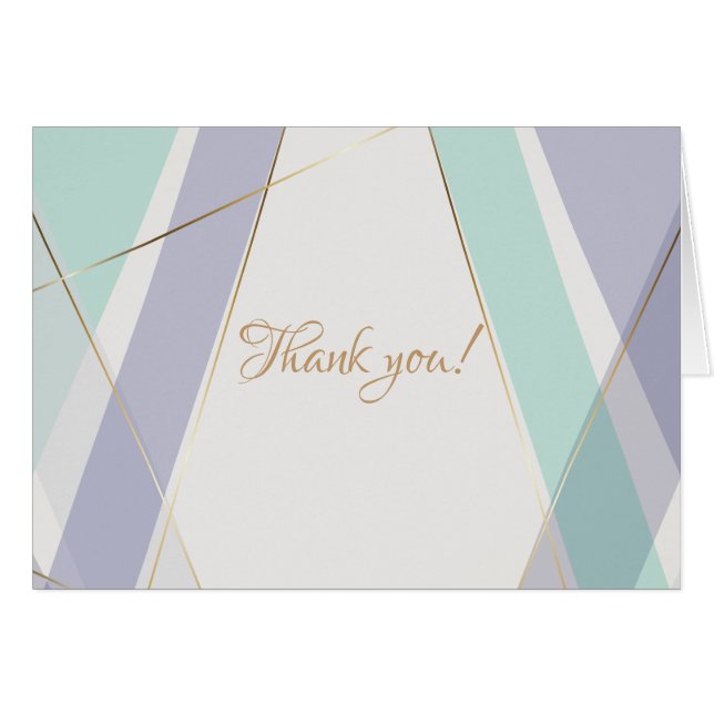 Contemporary Modern Geometric Stripes Mint Violet (Front Horizontal)