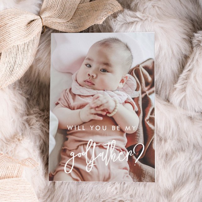 Contemporary modern Godfather proposal photo card (Creator Uploaded)