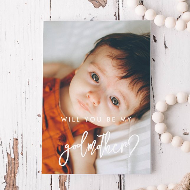 Contemporary modern Godmother proposal photo card (Creator Uploaded)
