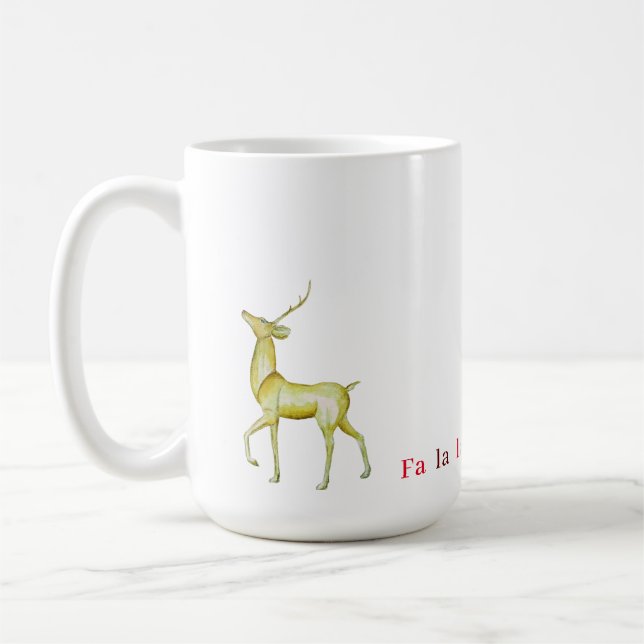 Contemporary Modern Minimalist Reindeer  Coffee Mug (Left)
