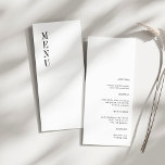 Contemporary Modern Minimalist Wedding Dinner Menu<br><div class="desc">Contemporary Modern Minimalist Wedding Dinner Menu</div>