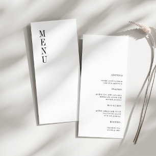 Contemporary Modern Minimalist Wedding Dinner Menu