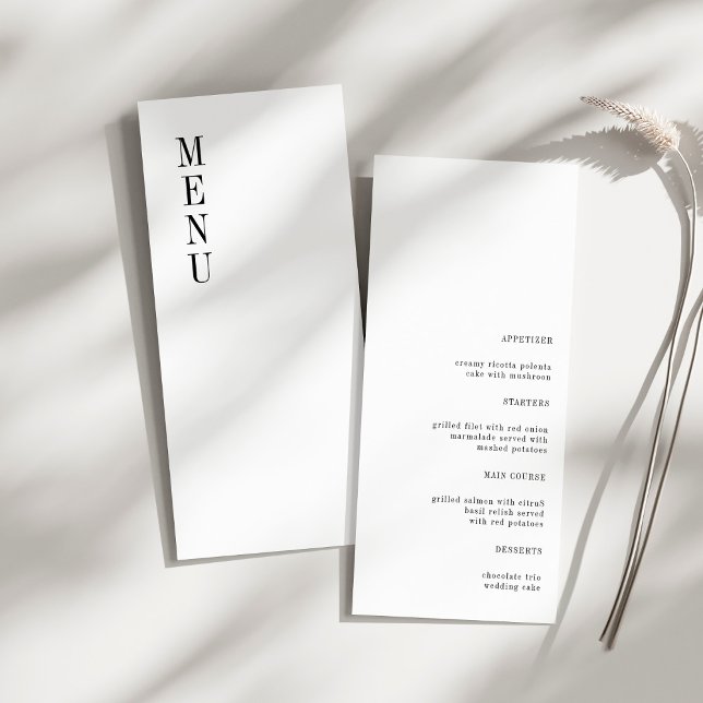 Contemporary Modern Minimalist Wedding Dinner Menu (Creator Uploaded)