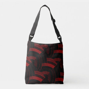 contemporary modern red/black  chevrons crossbody bag