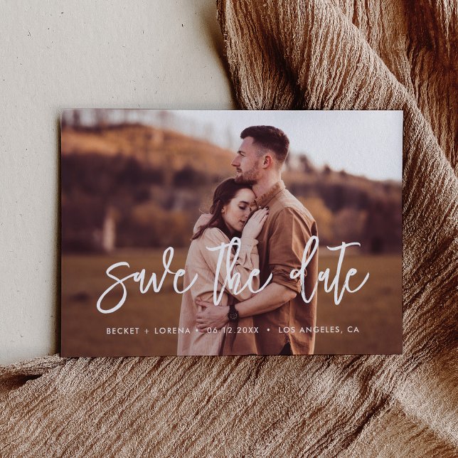 Contemporary modern Save the date photo Announcement (Creator Uploaded)