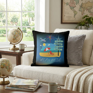 Contemporary modern stylish vacation Throw Pillow