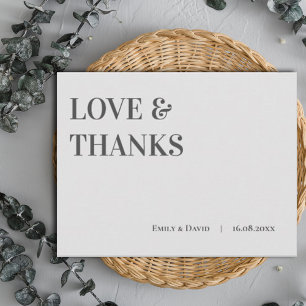 Contemporary Modern Wedding Love And Thanks Postcard