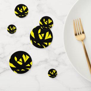 Contemporary Modern Yellow / Black Confetti