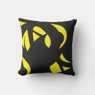 Contemporary Modern Yellow / Black  Cushion