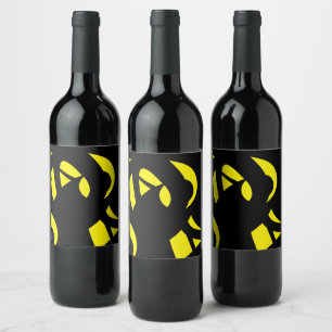 Contemporary Modern Yellow / Black  Wine Label