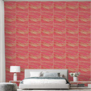 Contemporary Modern Yellow Pink Wallpaper