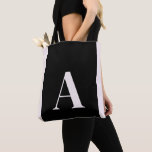 Contemporary Monogram Black & Blush Bridesmaid Tote Bag<br><div class="desc">Contemporary.  Black and blush.  Monogram.   Wedding. Bridesmaid gift.</div>
