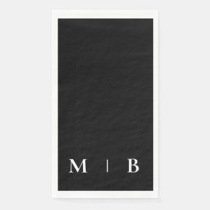 Contemporary Monogram Black & White Napkin