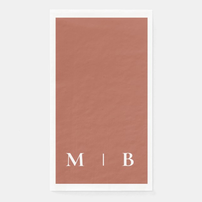 Contemporary Monogram Cinnamon Napkin (Front)