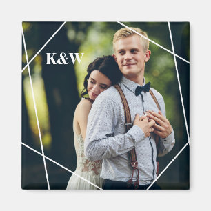 Contemporary Monogram Photo Magnet