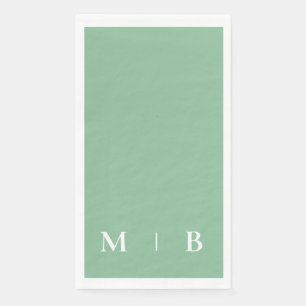 Contemporary Monogram Summer Green Wedding Napkin