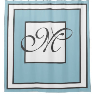 Contemporary Monogrammed Shower Curtain