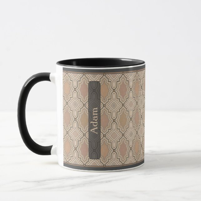 Contemporary Moroccan Inspired Monogram Coffee Mug (Left)