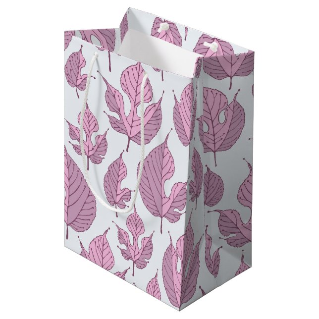 Contemporary Mulberry Leaves Pattern Medium Gift B Medium Gift Bag (Front Angled)