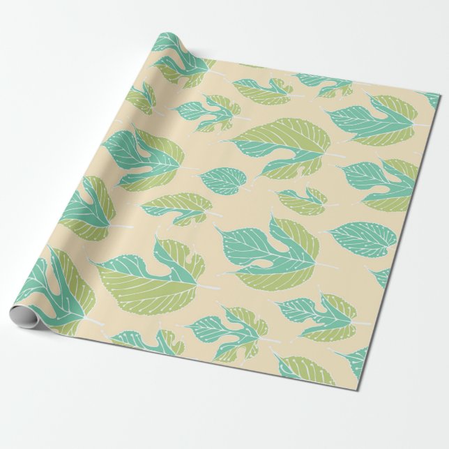 Contemporary Mulberry Leaves Pattern Wrapping Pape Paper (Unrolled)
