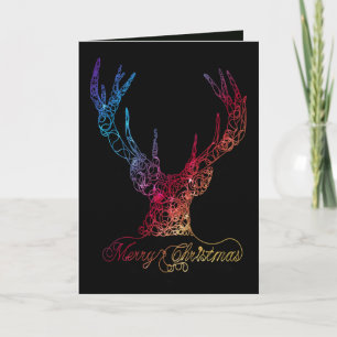 Contemporary Neon Reindeer Holiday Card