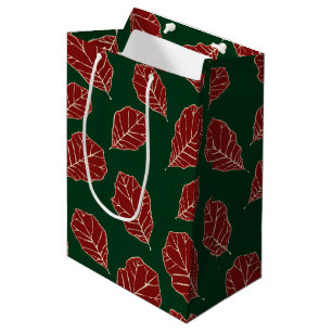 Contemporary Oak Leaves Pattern Medium Gift Bag