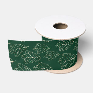 Contemporary Oak Leaves Pattern Satin Ribbon