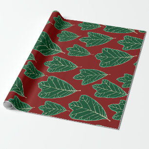 Contemporary Oak Leaves Pattern Wrapping Paper