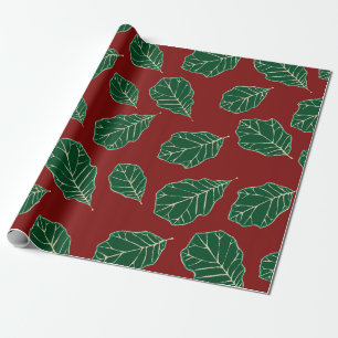 Contemporary Oak Leaves Pattern Wrapping Paper
