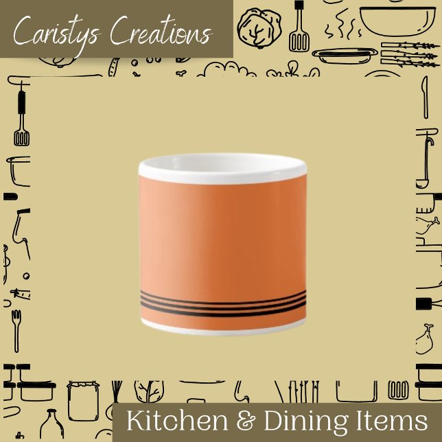 Contemporary Orange Tangerine Stripes  Espresso Cup (Creator Uploaded)