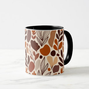 Contemporary Organic Pattern Mug – Earthy Tones