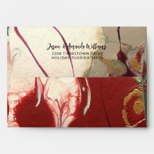 Contemporary Painted Abstract Holiday Pattern Envelope