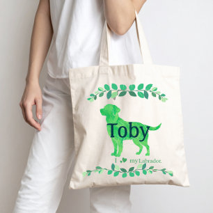 Contemporary Pastel Green Labrador Custom Gift Tote Bag