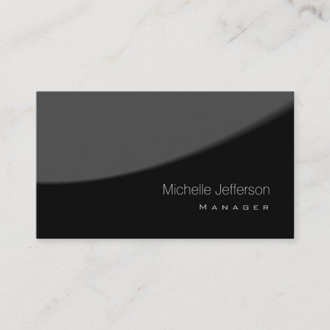 Contemporary Pattern Black Grey Business Card (Front)