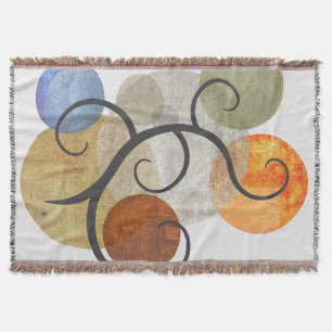 Contemporary Patterned Circles Throw Blanket