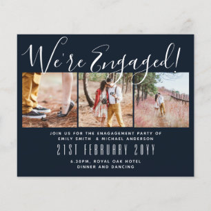 Contemporary PHOTO Engagement Party Invitations Flyer
