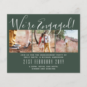 Contemporary PHOTO Engagement Party Invitations Flyer