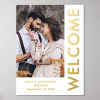 Contemporary Photo Rotated Text Welcome Wedding