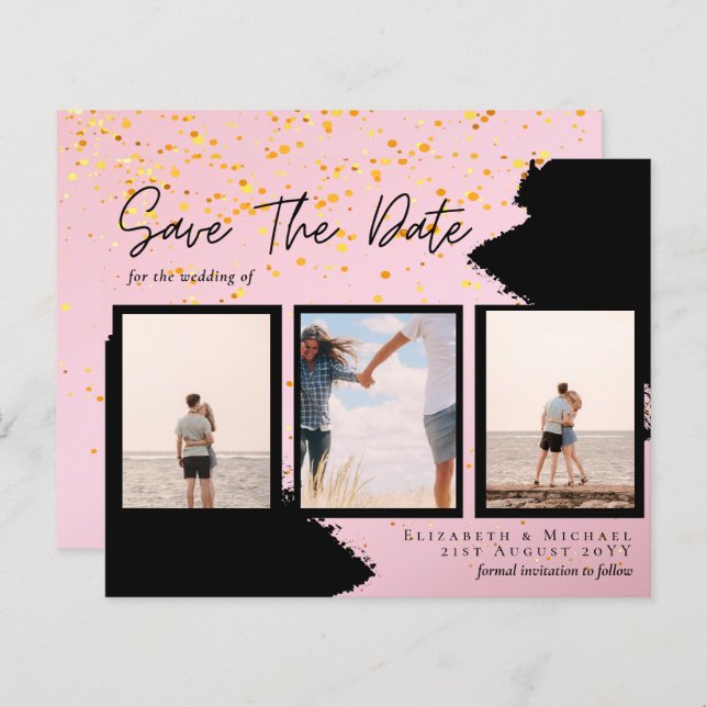 Contemporary Photo Save Dates Engagement  (Front/Back)