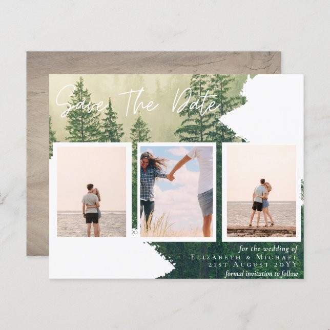Contemporary Photo Save Dates Engagement  (Front/Back)
