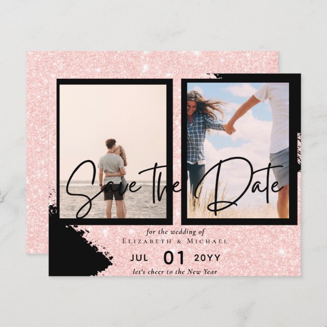 Contemporary Photo Save Dates Engagement  (Front/Back)