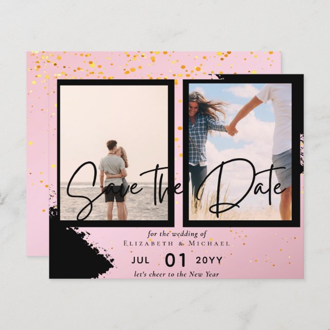 Contemporary Photo Save Dates Engagement  (Front/Back)
