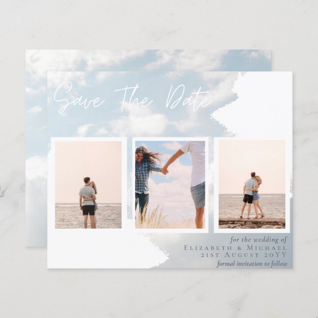 Contemporary Photo Save Dates Engagement  (Front/Back)
